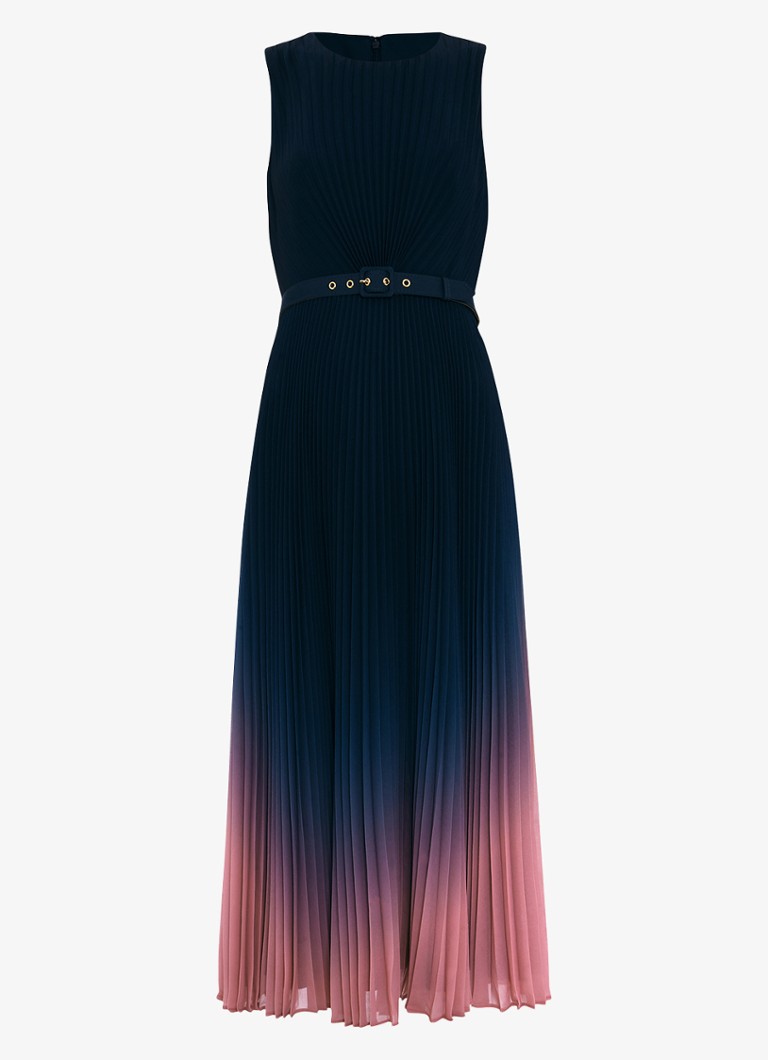 Rochie midi Phase Eight Petite Simara cu pliuri și curea.