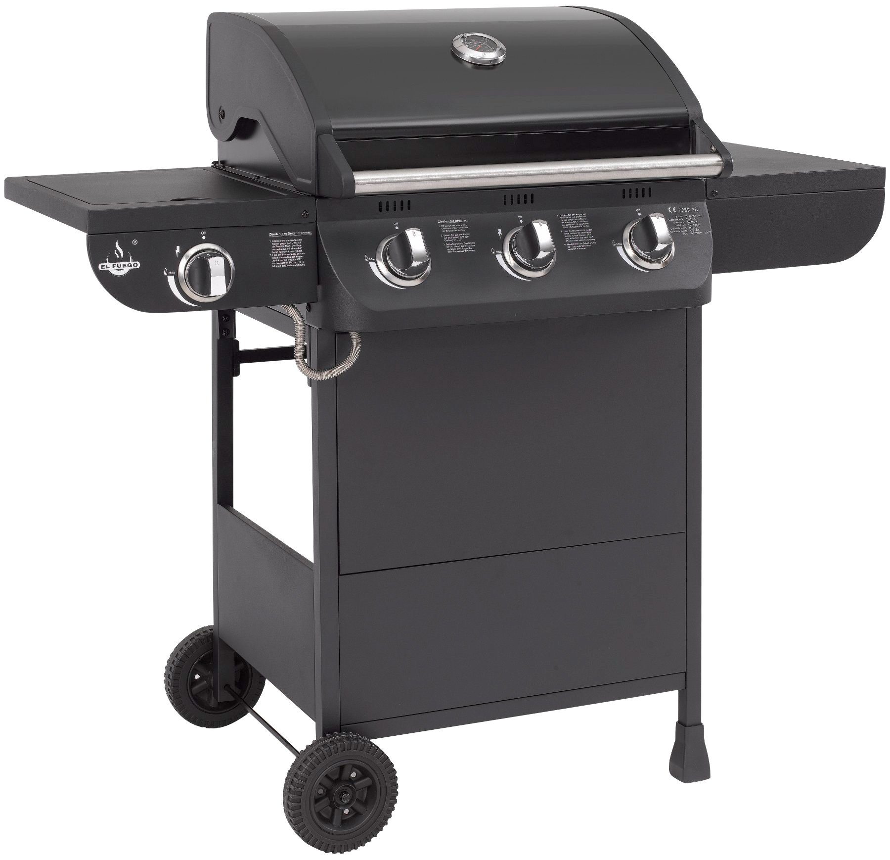 El Fuego Gasgrill Columbus 3+1, BxTxH: 117,5x58,5x107,5 cm