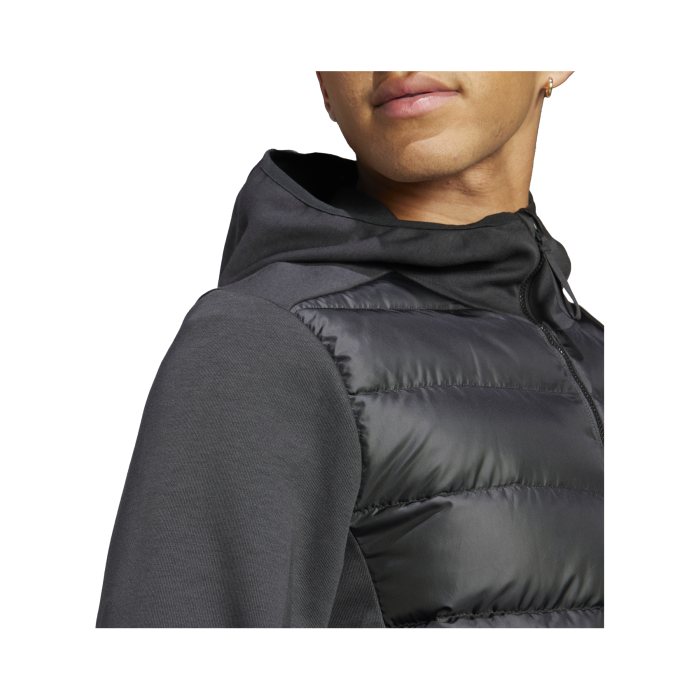 adidas Essentials Hybrid Down Hooded Jacke Schwarz