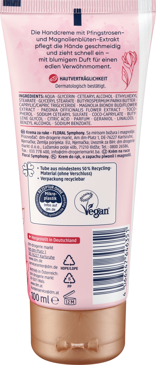 Handcreme  Pfingstrose & Magnolie, 100 ml