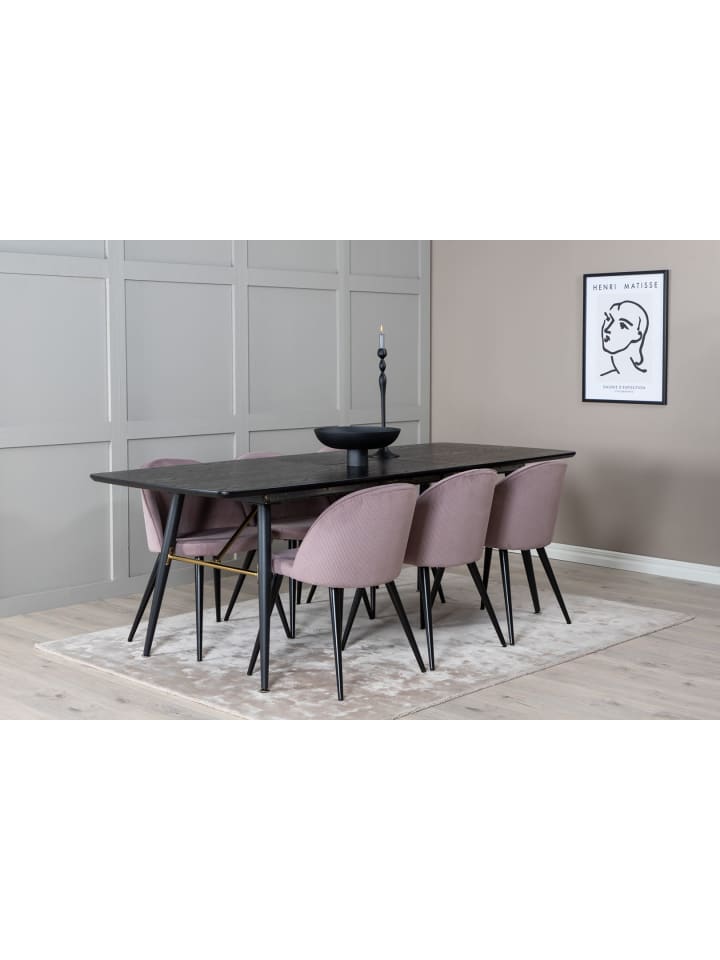 ebuy24 Essgruppe Gold 1 (7-teilig) Altrosa 85 x 180 cm günstig kaufen onesize