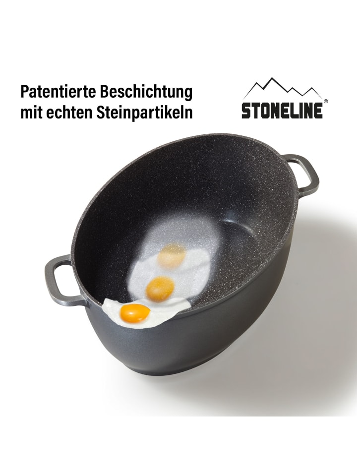 Stoneline Bräter Schmortopf Oval 39x26 cm | mit Deckel in Grau günstig kaufen onesize