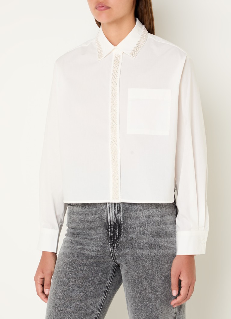Maje Blouse with rhinestones and breast pocket