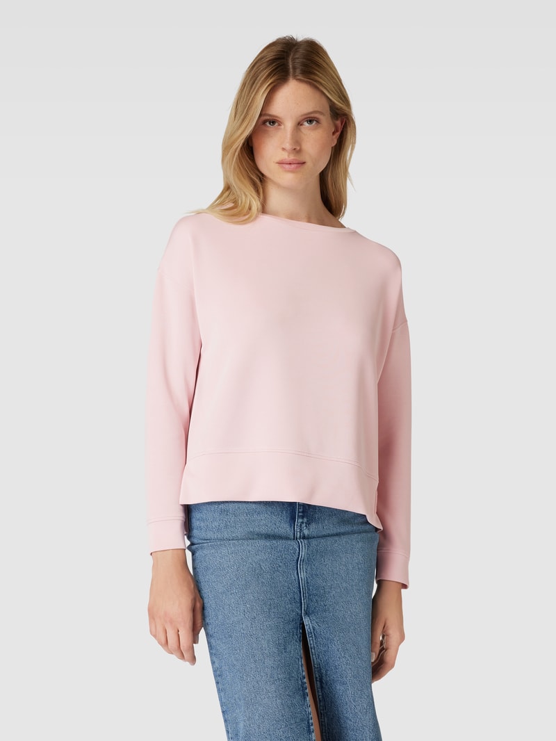 Sweatshirt mit Label-Applikation in rosé