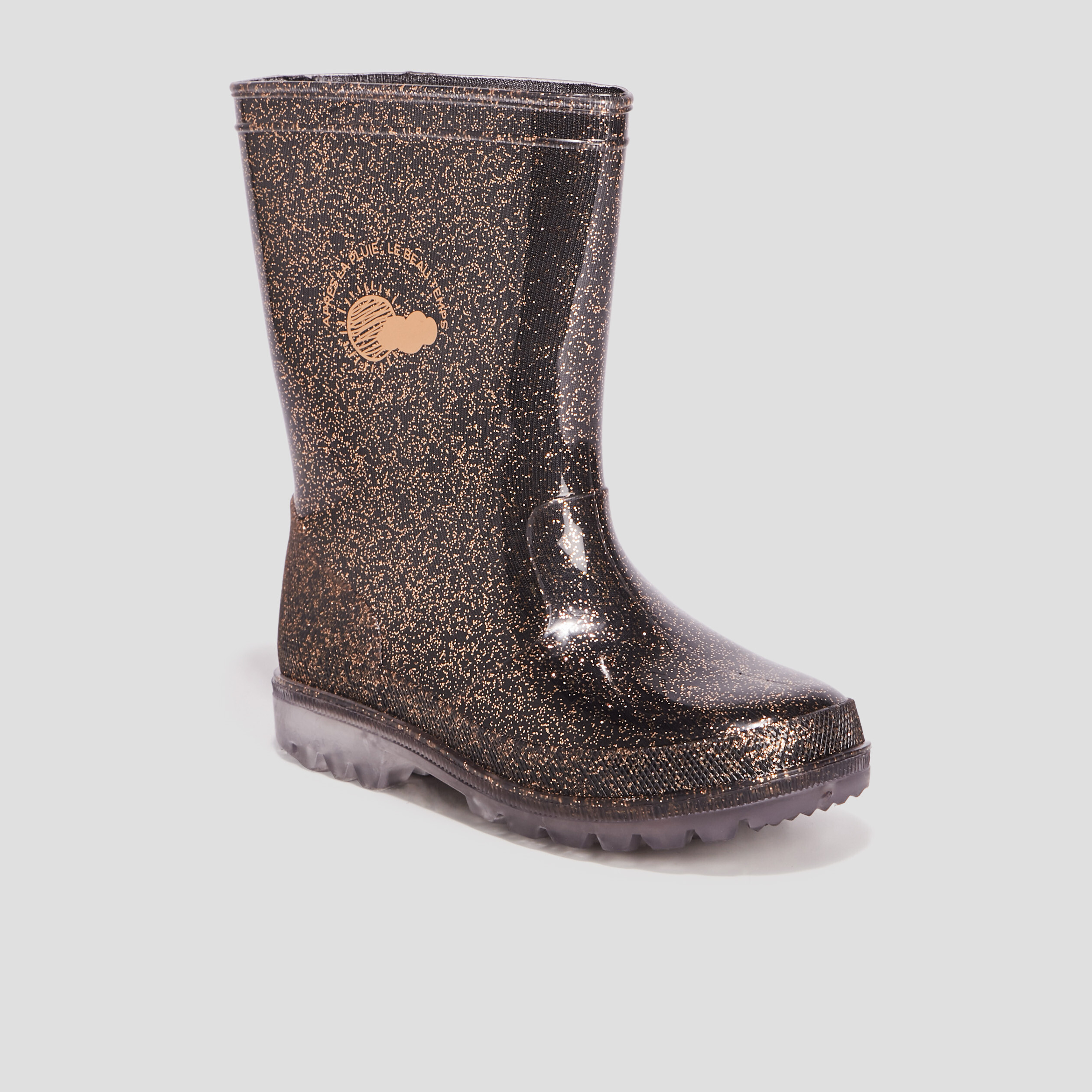 Bottes de pluie à paillettes noir fille | La Halle