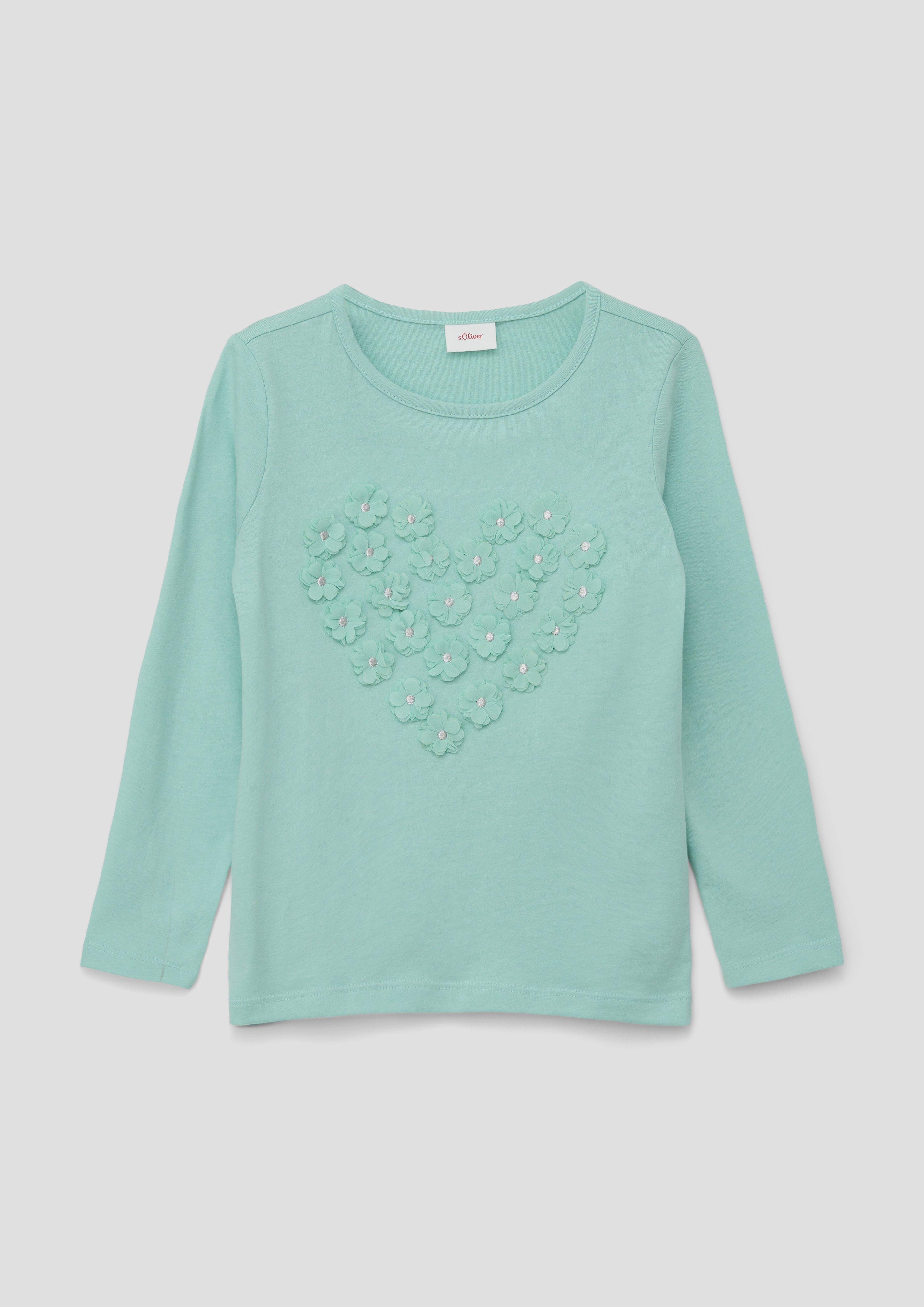 Longsleeve mit Blümchen-Applikation   2140029-6068