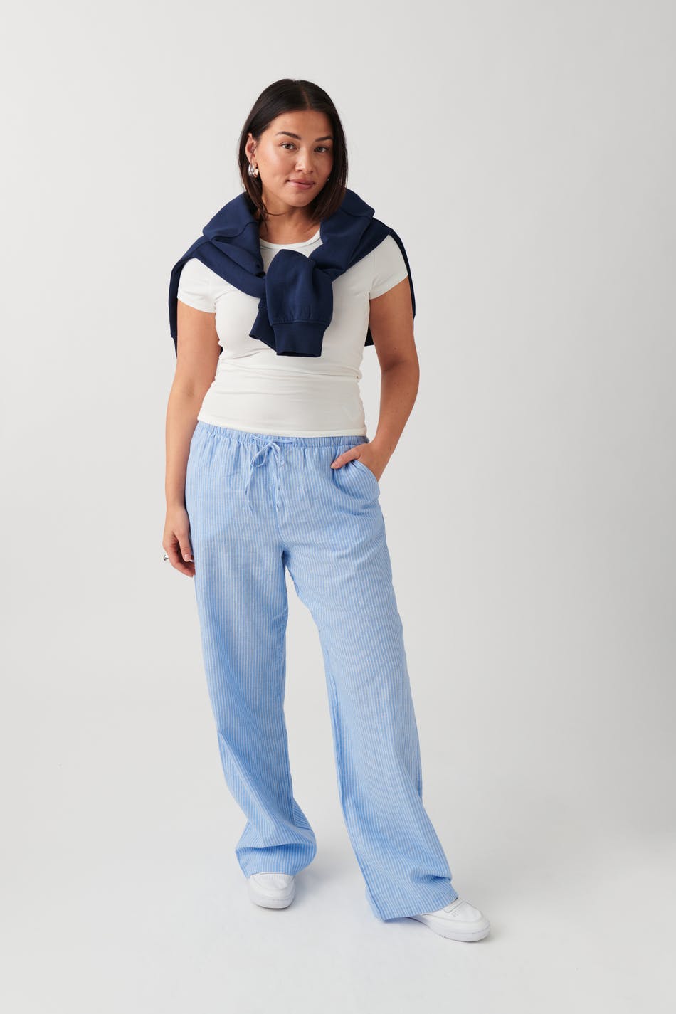 Linen blend trousers