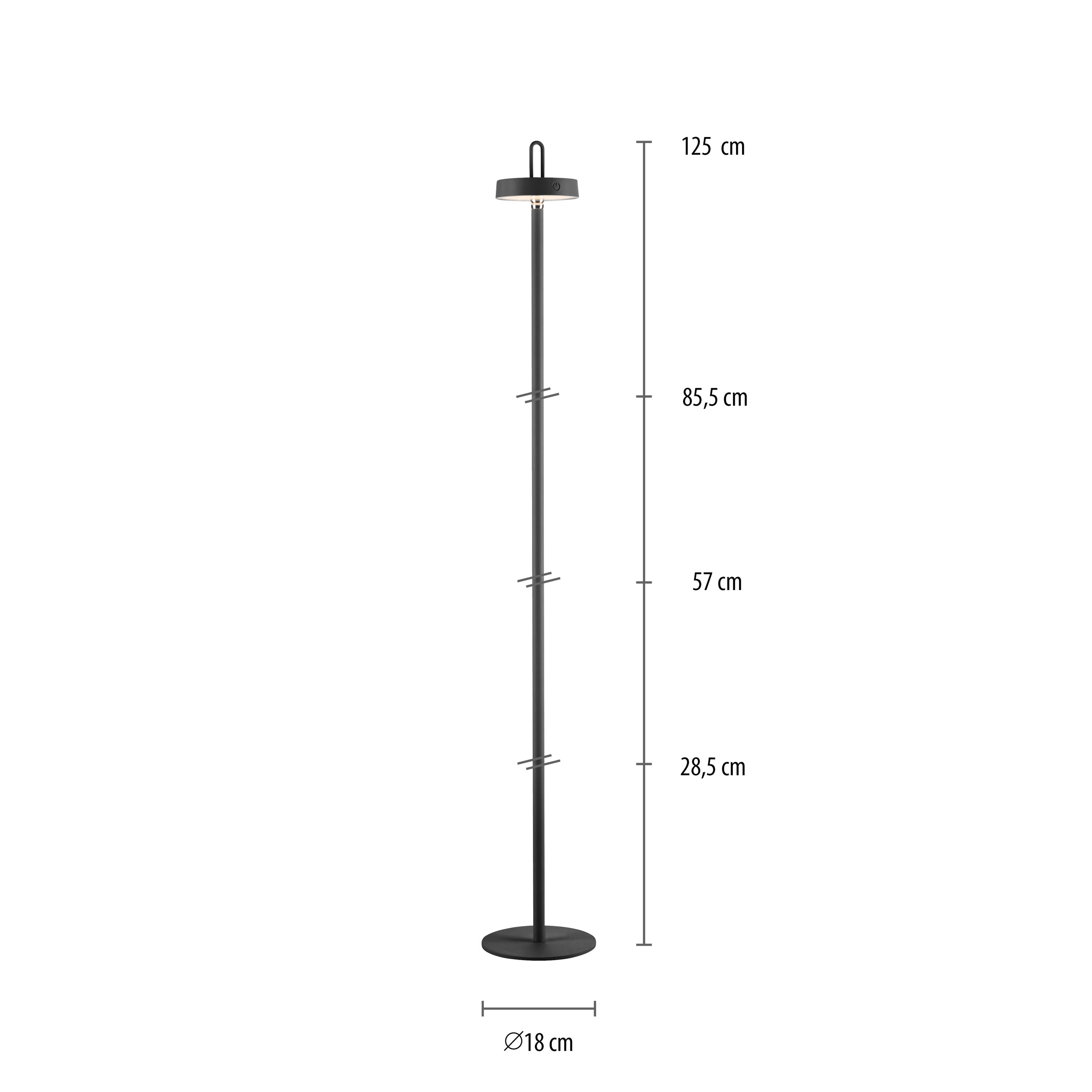 JUST LIGHT.LED-Akku-Stehleuchte 1flg