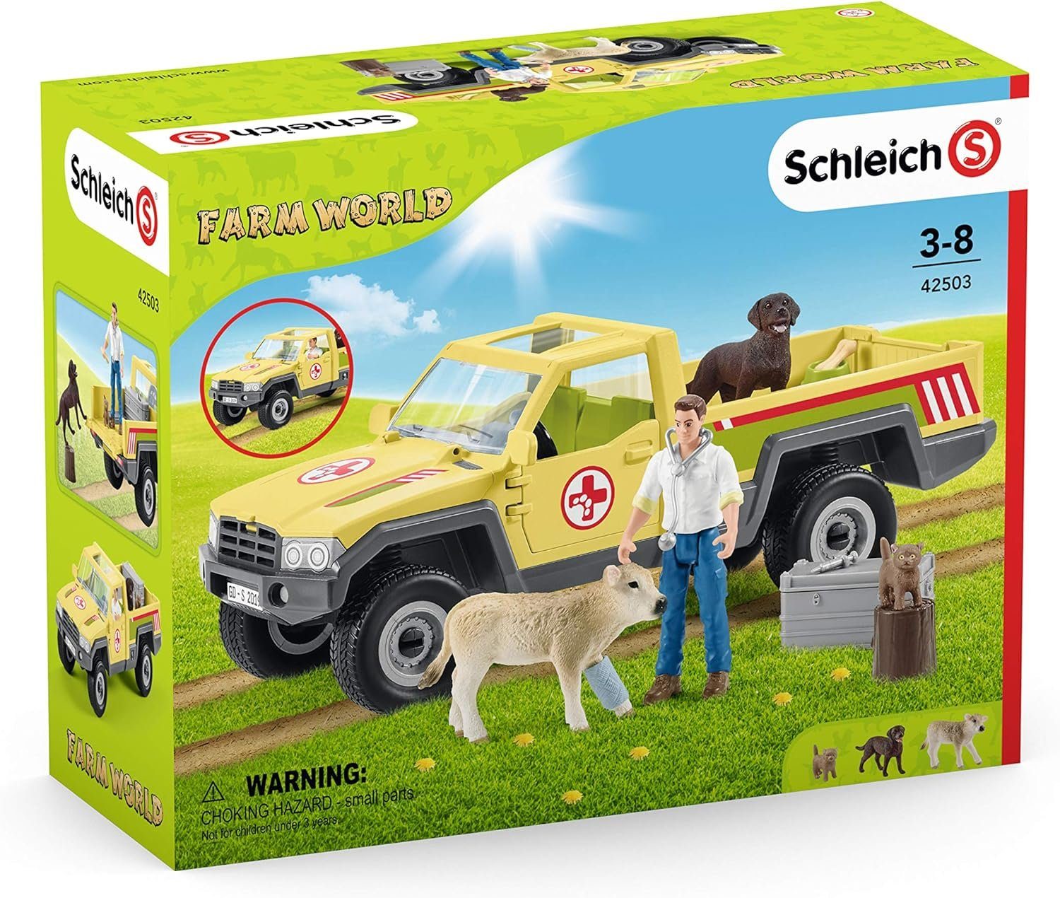 Schleich® Spielfigur Tierarztbesuch auf dem Bauernhof + Picknick mit kleinen Haustieren, Farm World Set
