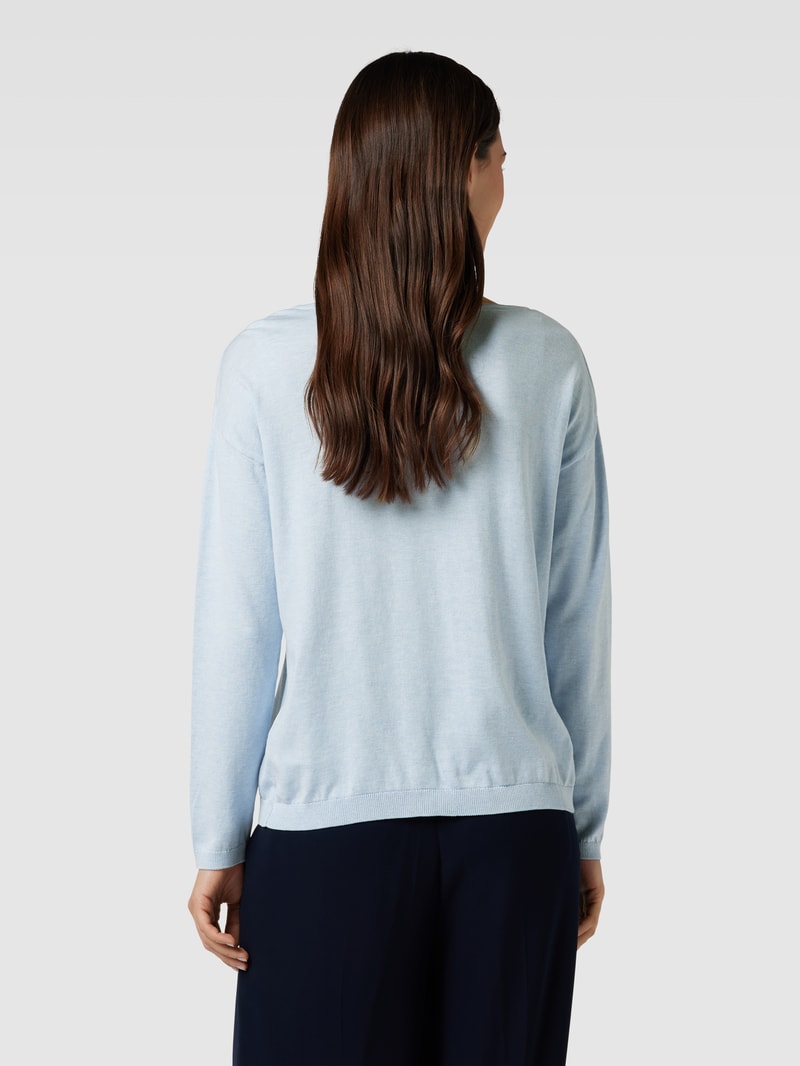 Strickpullover mit U-Boot-Ausschnitt Modell 'BERGA' in hellblau