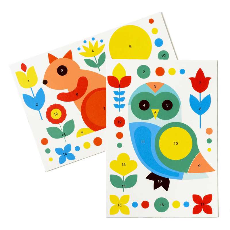 Atelier mosaïques feutrine animaux de la forêt Oxybul