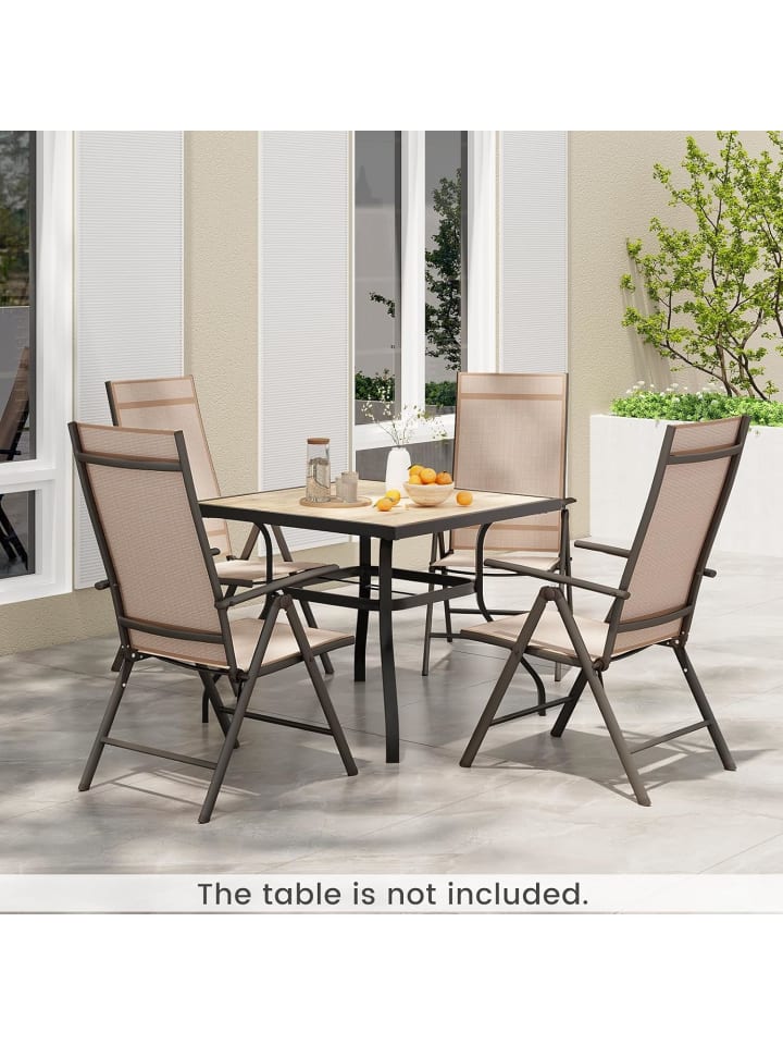 COSTWAY Gartenstuhl Hochlehner in Braun günstig kaufen onesize