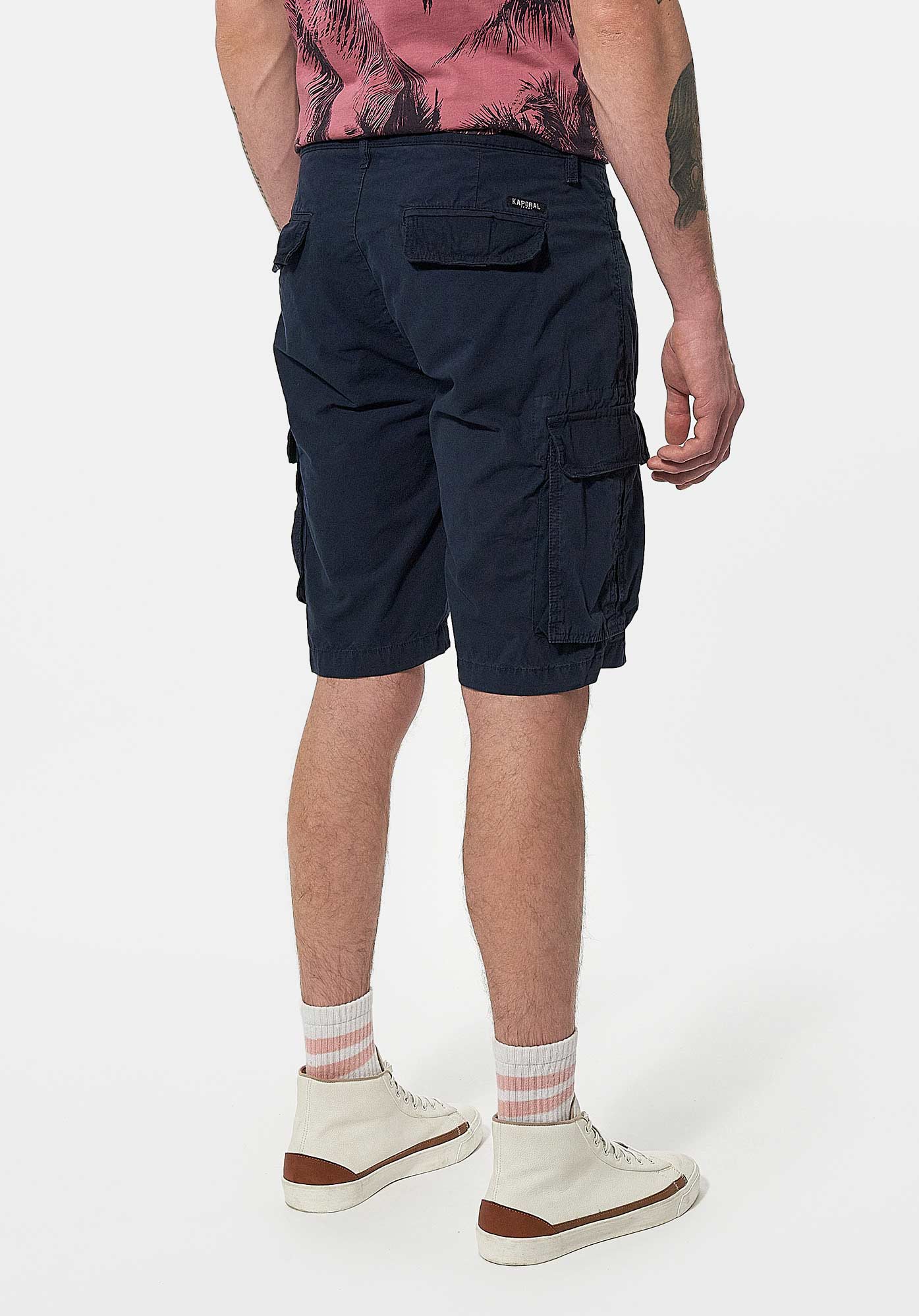 NIMES  Bermuda cargo bleu Homme en 100% coton