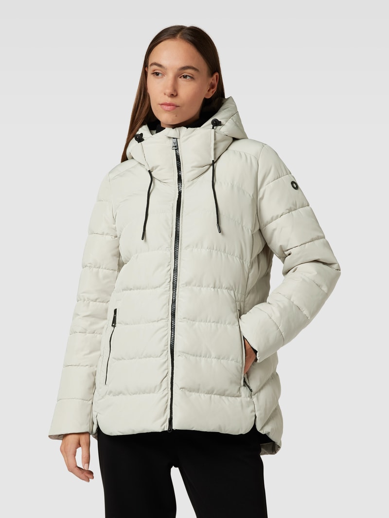 Steppjacke mit Label-Patch in weiß