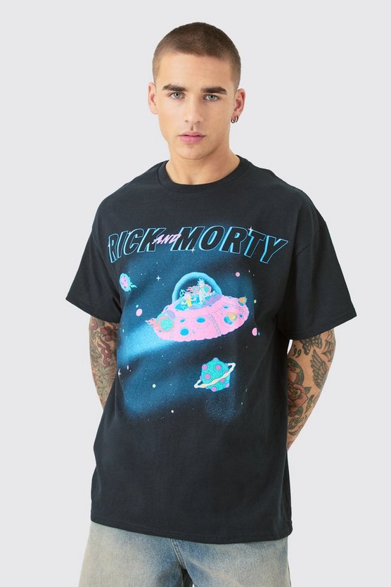 Oversize T-Shirt mit lizenziertem Rick & Morty Space Print