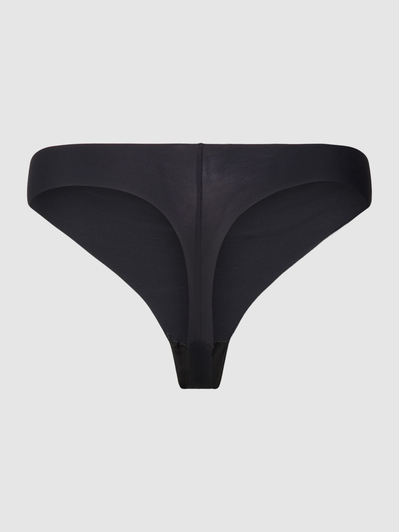 String in unifarbenem Design mit Label-Detail in schwarz