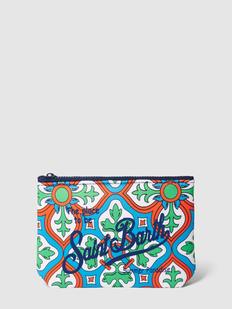 Kulturtasche mit Allover-Muster Modell 'ALINE SPONGE' in orange