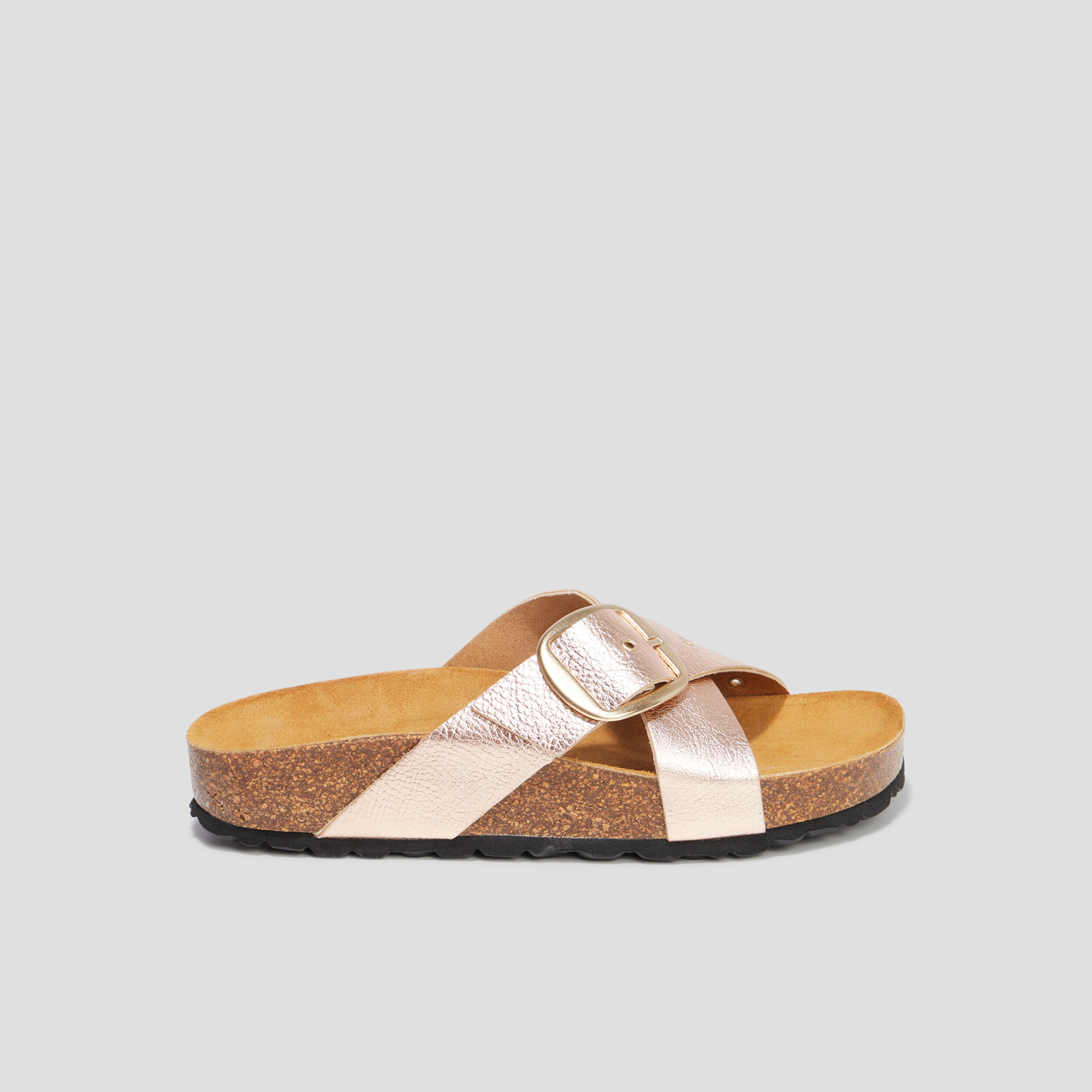 Mules brides croisées rose champagne femme | La Halle