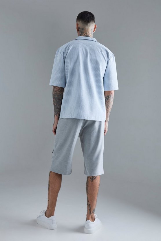 Tall smarte Cargo-Shorts mit Seitenstreifen und Kordelzug