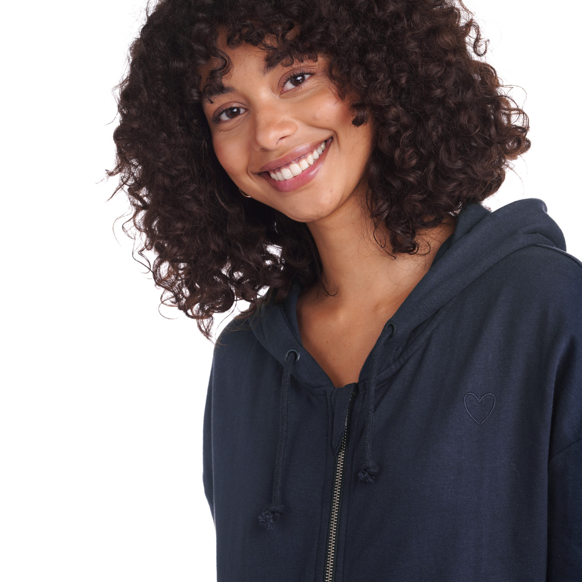2 Damen Sweatjacken mit Herz-Stickerei