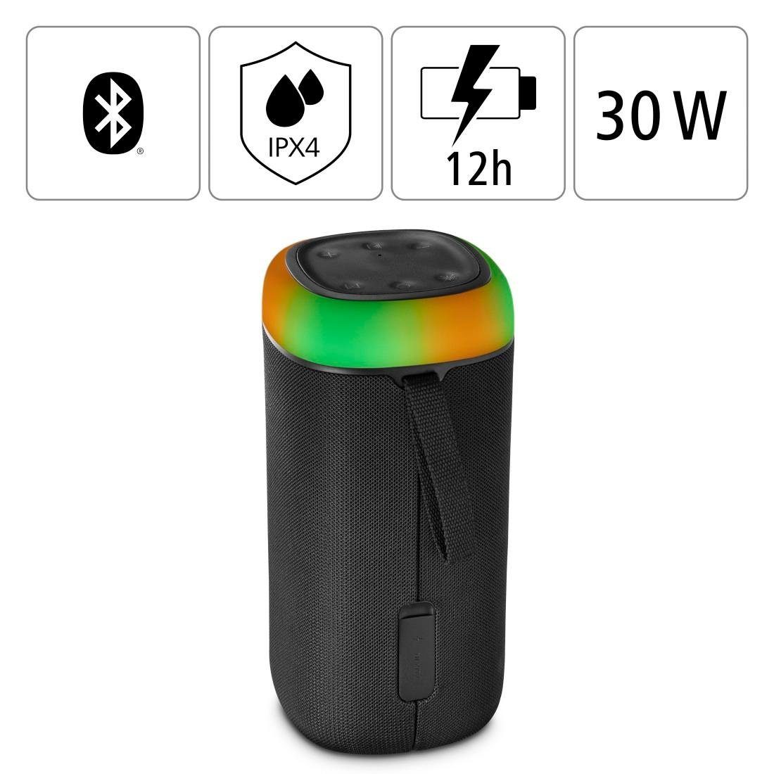 Hama Bluetooth Box Shine 2.0 LED Xtra Bass 360ᵒ Sound spritzwassergeschützt Bluetooth-Lautsprecher (Freisprechanlage,Xtra Bass,360ᵒ Sound)