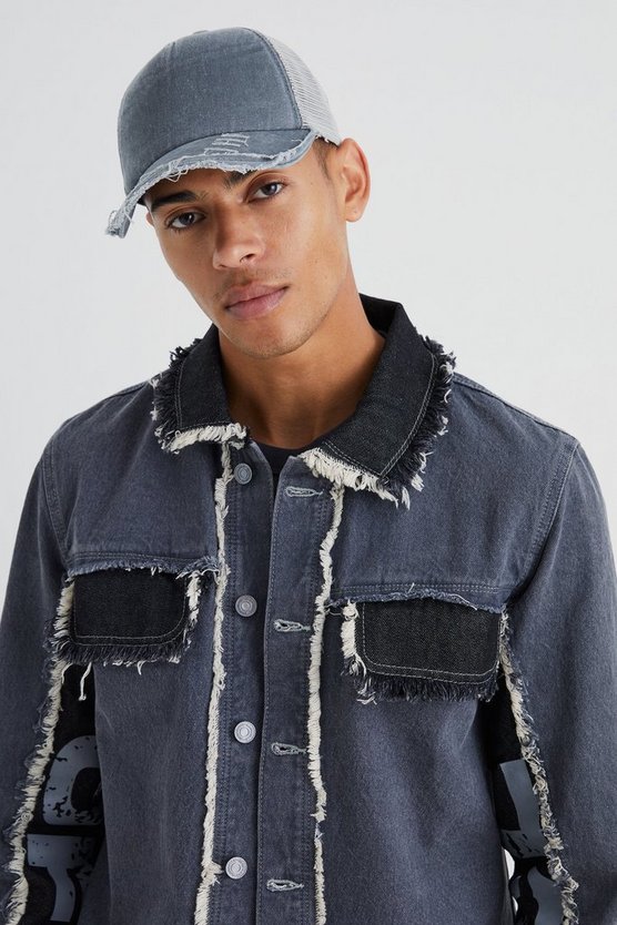 Official Jeansjacke mit Kontrast-Einsatz