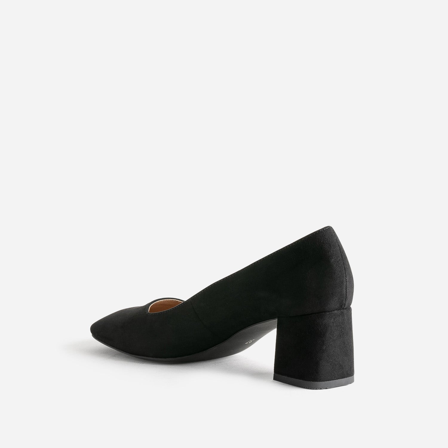 Escarpin noir suédé à bout carré