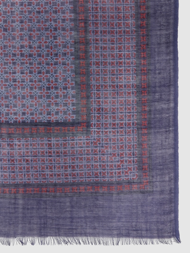 Schal aus Wolle in marineblau