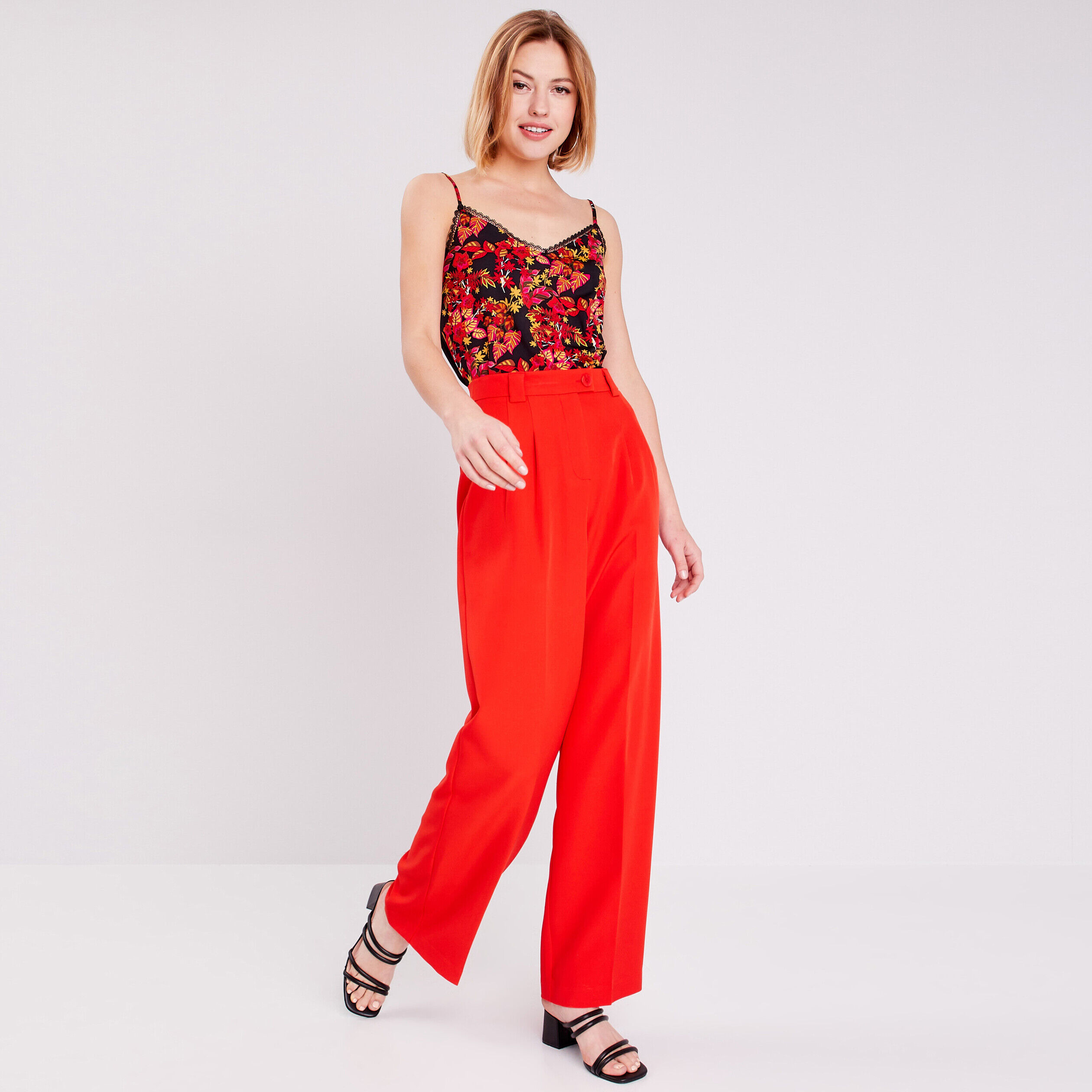 Pantalon bootcut rouge femme | Cache Cache