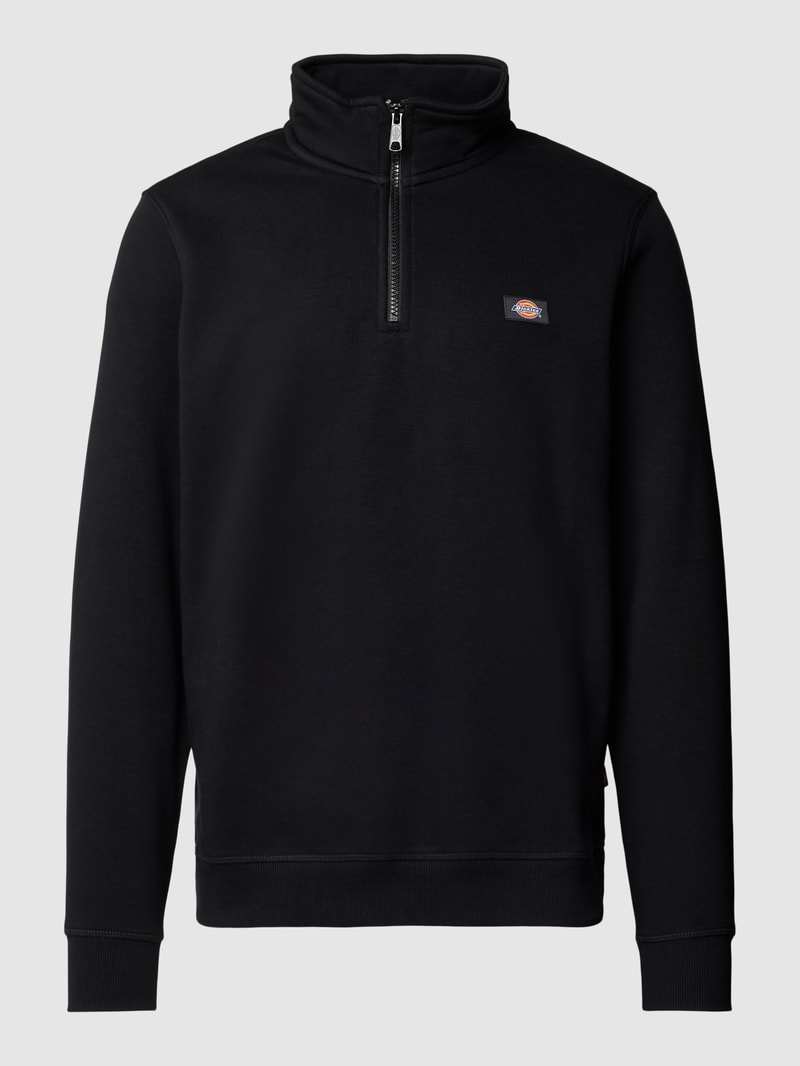 Sweatshirt mit Stehkragen Modell 'OAKPORT' in schwarz