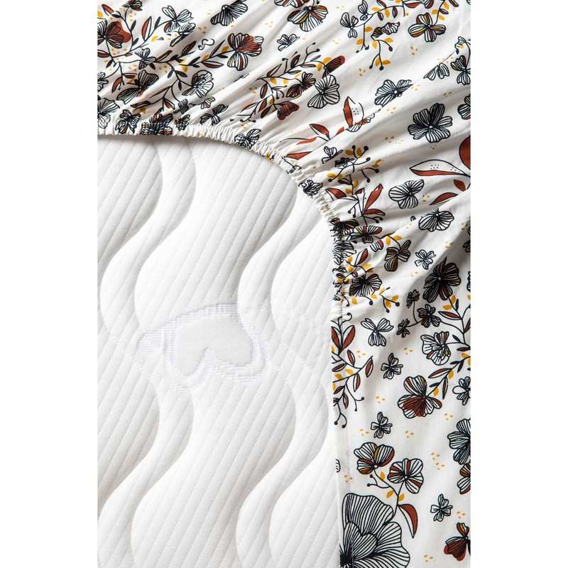 Drap housse en Coton Bio Flora 1 personne