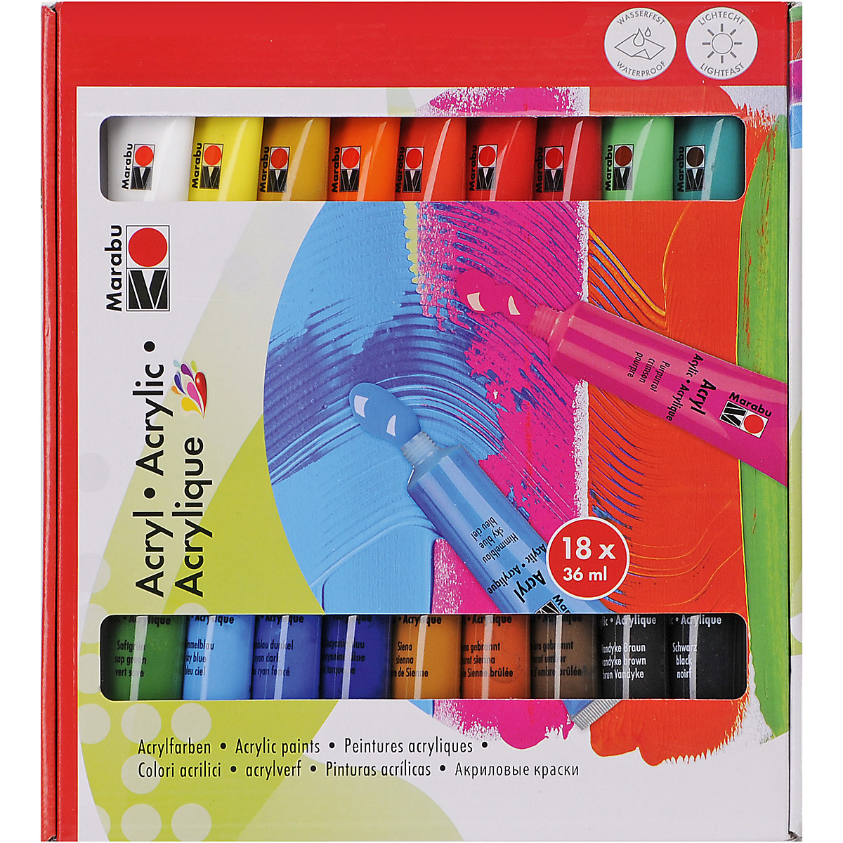 Acrylfarben-Set, 18 x 36 ml