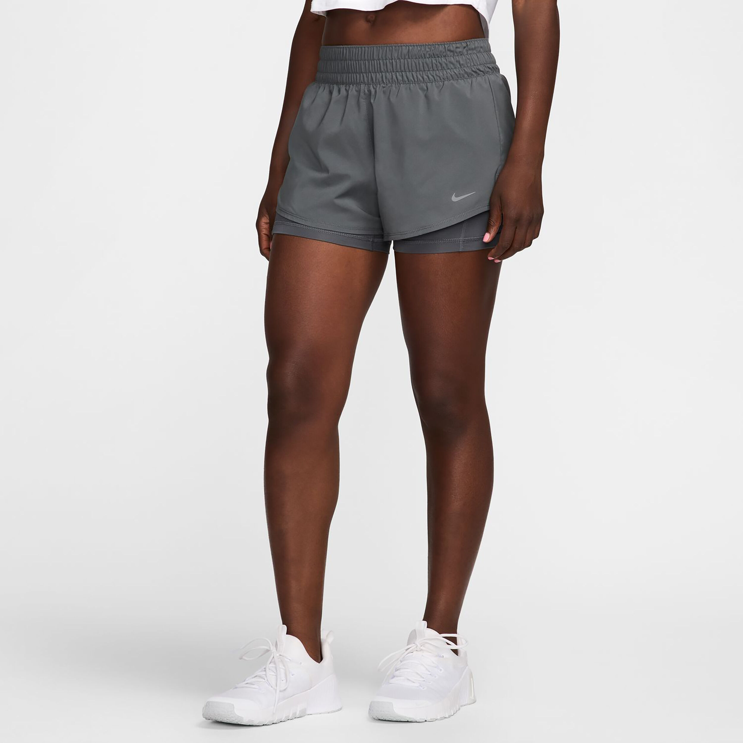 Dri-Fit One MR 3inch 2in1 Shorts Damen - Grau, Schwarz