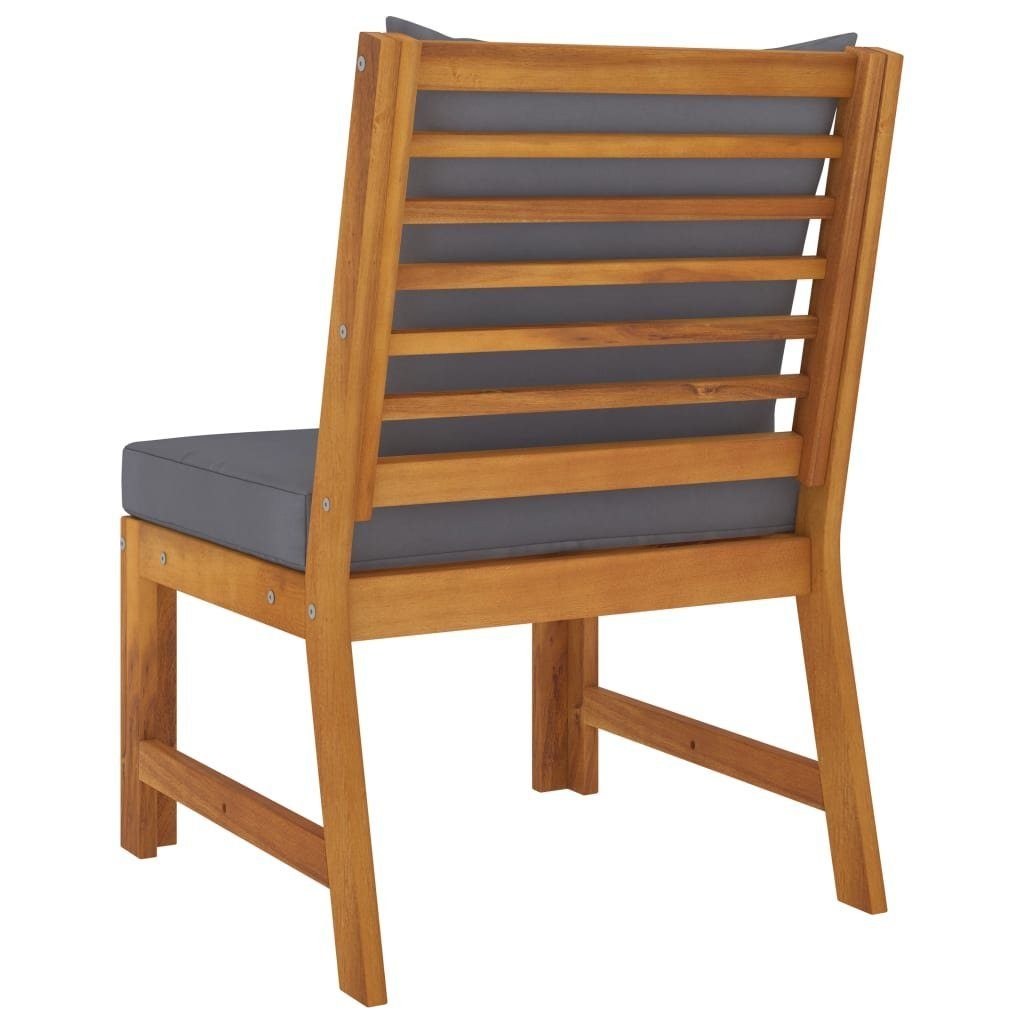 vidaXL Loungesofa 3-tlg. Garten-Lounge-Set mit Dunkelgrauem Kissen Akazienholz, 1 Teile