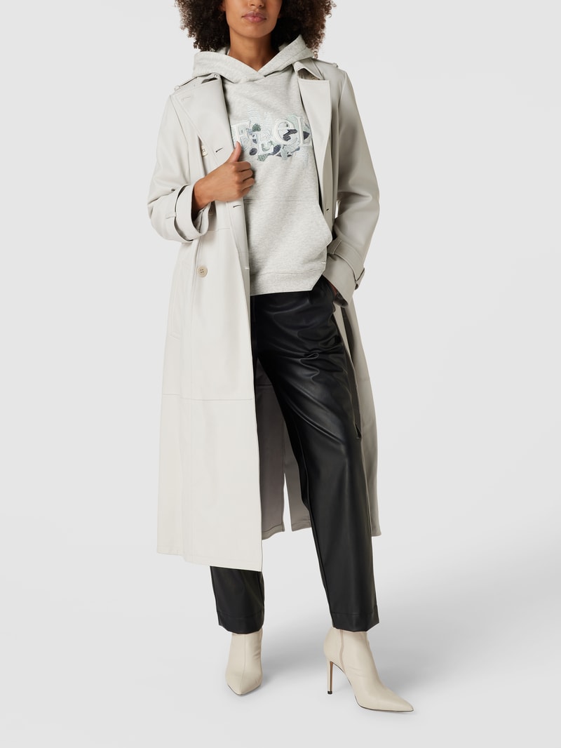 Hoodie mit Motiv-Stitching Modell 'STYLE.BENA' in mittelgrau