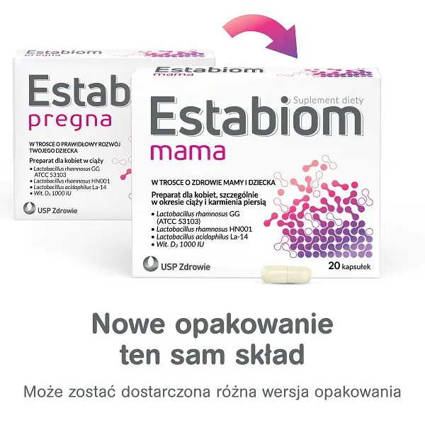 „Estabiom Mama“, preparatas moterims, ypač nėštumo ir žindymo laikotarpiu, kapsulės