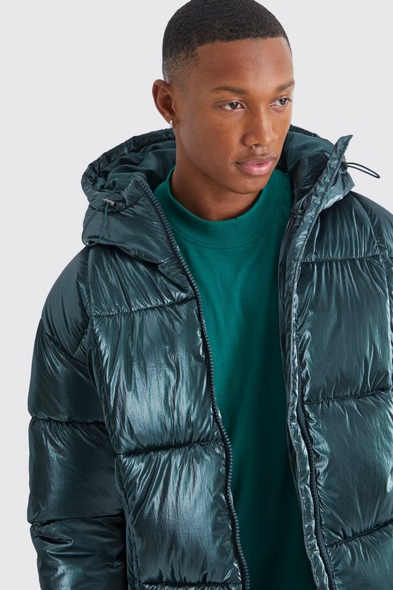 Steppjacke in Metallic-Optik