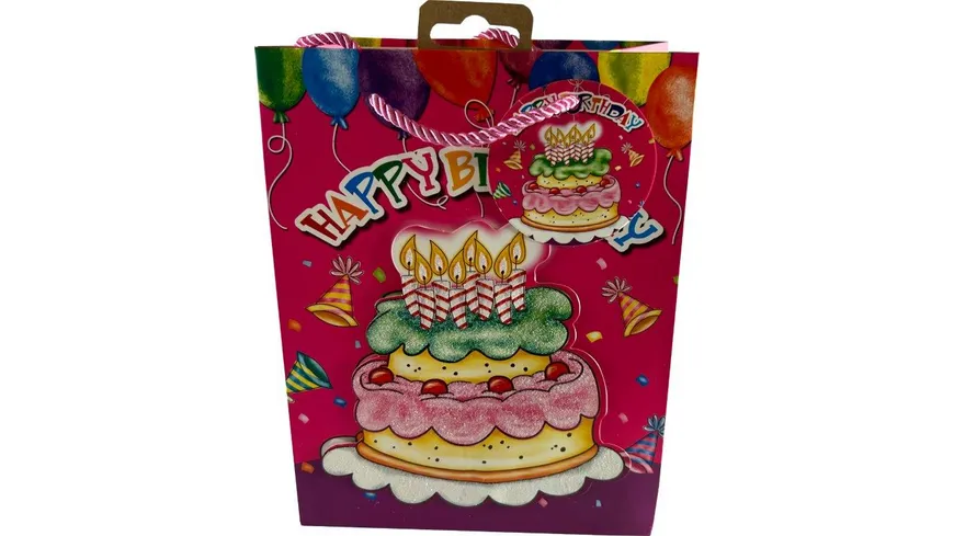 BOCK Geschenktüte gross Kinder mit Applikation 32 x 26 x 10cm sortiert