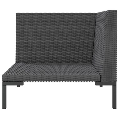 vidaXL Loungesofa Gartensofa mit Kissen Halbrundes Poly Rattan, 1 Teile