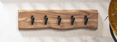Wandgarderobe Rivera Akazie mit 5 Metallhaken