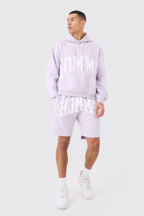 Kurzer kastiger Homme Trainingsanzug mit Kapuze