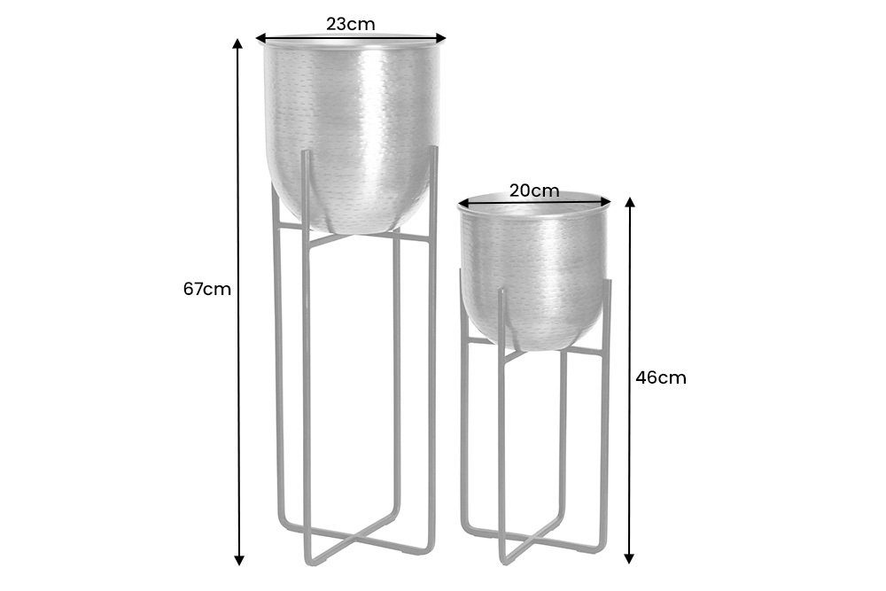 riess-ambiente Übertopf UNIT 70/50cm gold / schwarz (Set, 2 St), Wohnzimmer · Vase · für Pflanzen · Metall · mit Gestell · Handarbeit