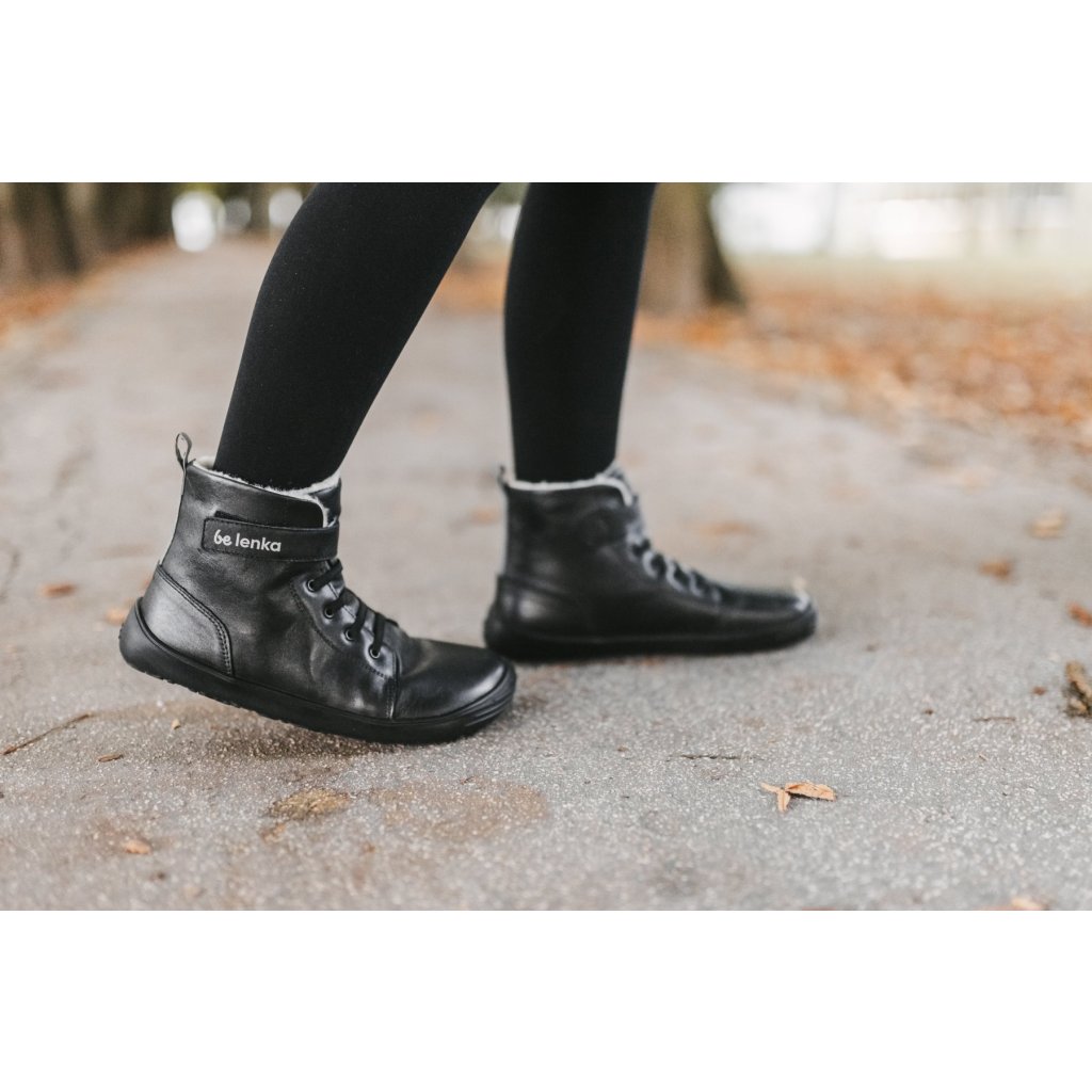 Be Lenka Winter Kids All Black Winter-Barfußschuhe