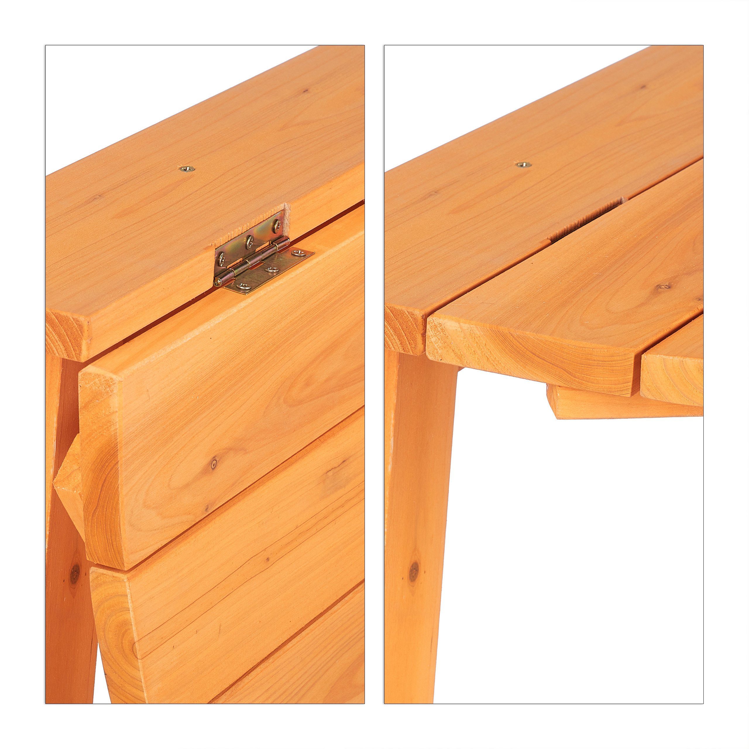relaxdays Klapptisch Halbrunder Klapptisch aus Holz