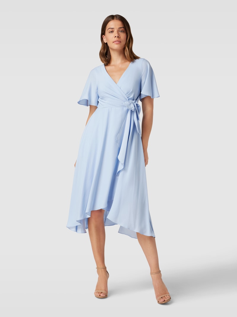 Cocktailkleid in Wickel-Optik in hellblau