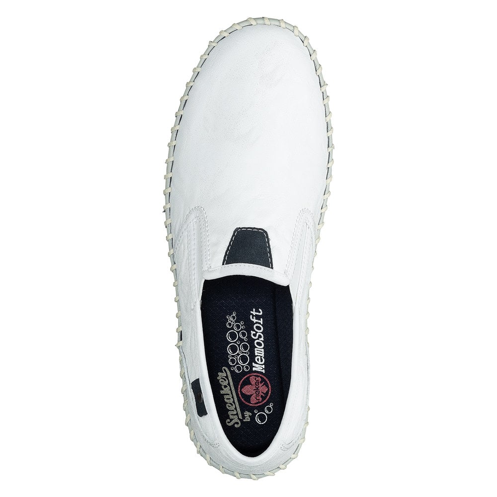 Rieker Herren Slipper perlweiß