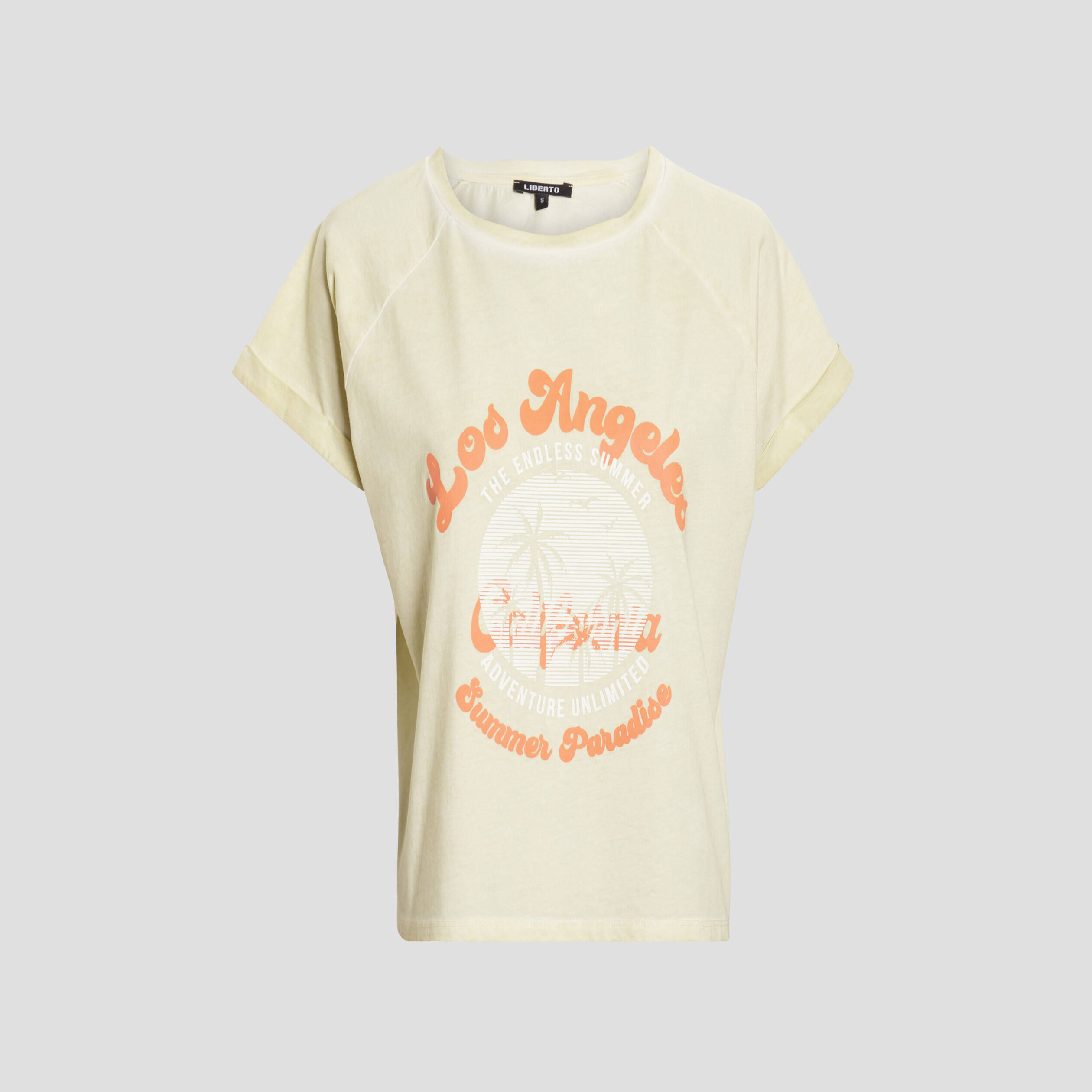 T-shirt cropped à col rond sable femme | La Halle