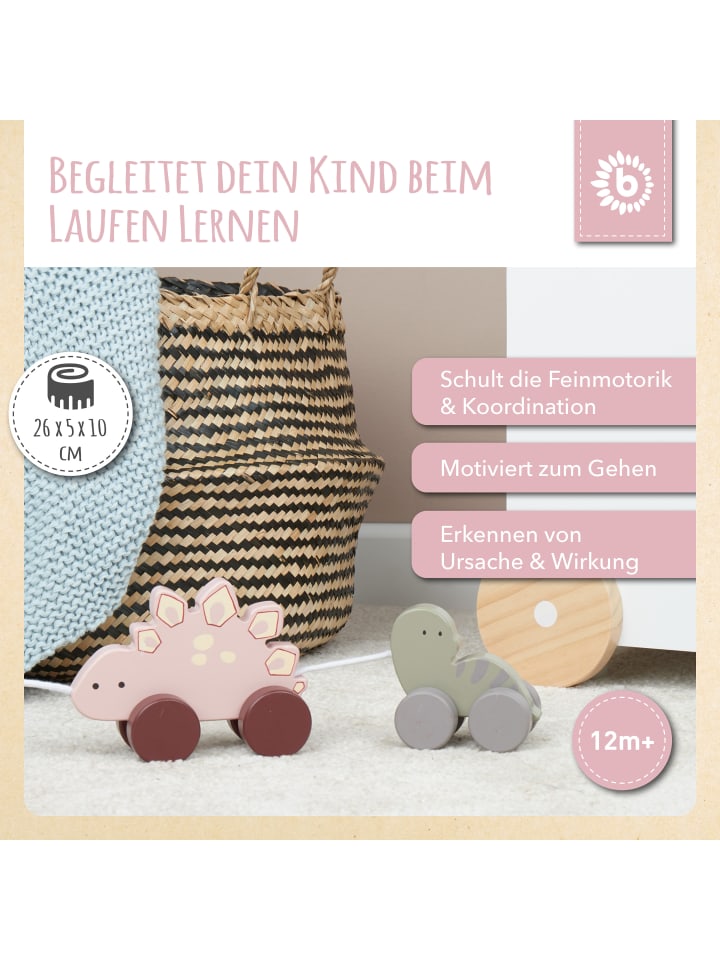 Bieco Spielwaren Nachzieh Dinos Holz Paul und Lisa - ab 12 Monate in Mehrfarbig günstig kaufen onesize