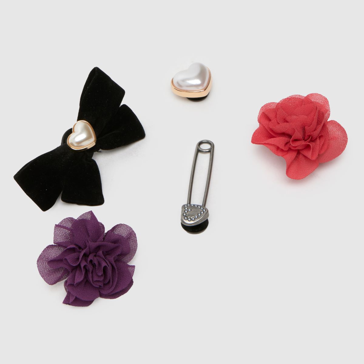 Crocs svarta multifärgade jibbitz-skor med blommönster och pärlor, 5-pack