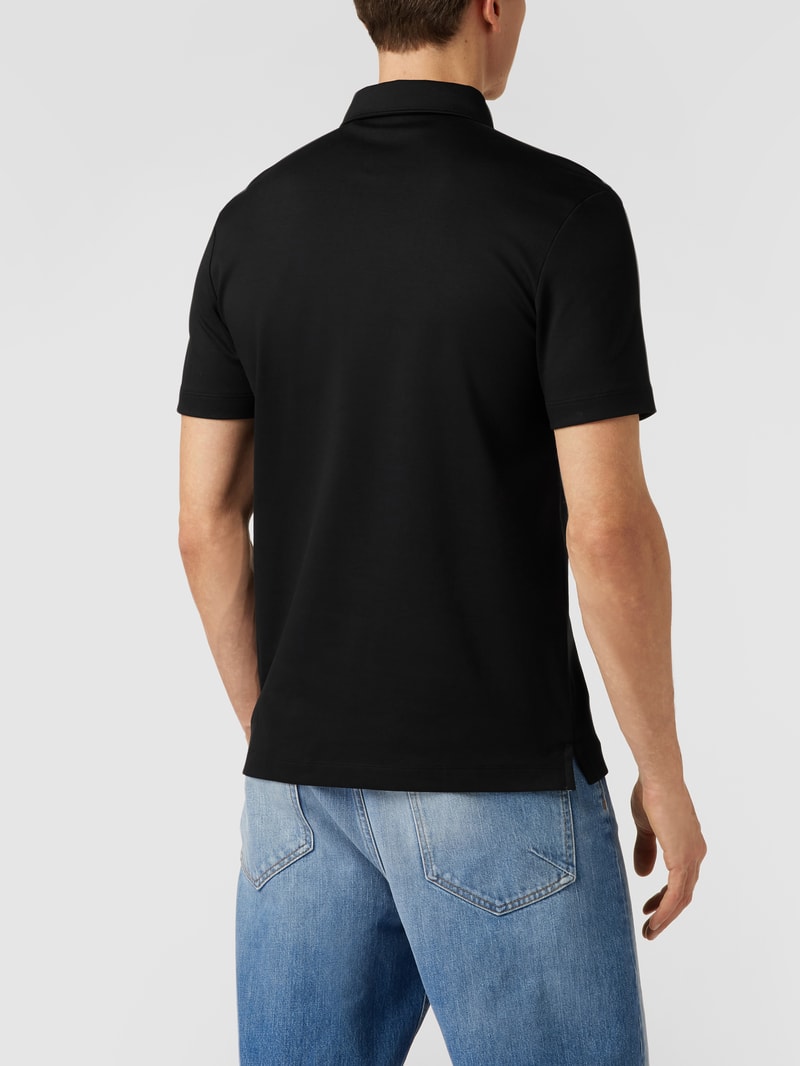 Poloshirt mit Brand-Schriftzug in schwarz